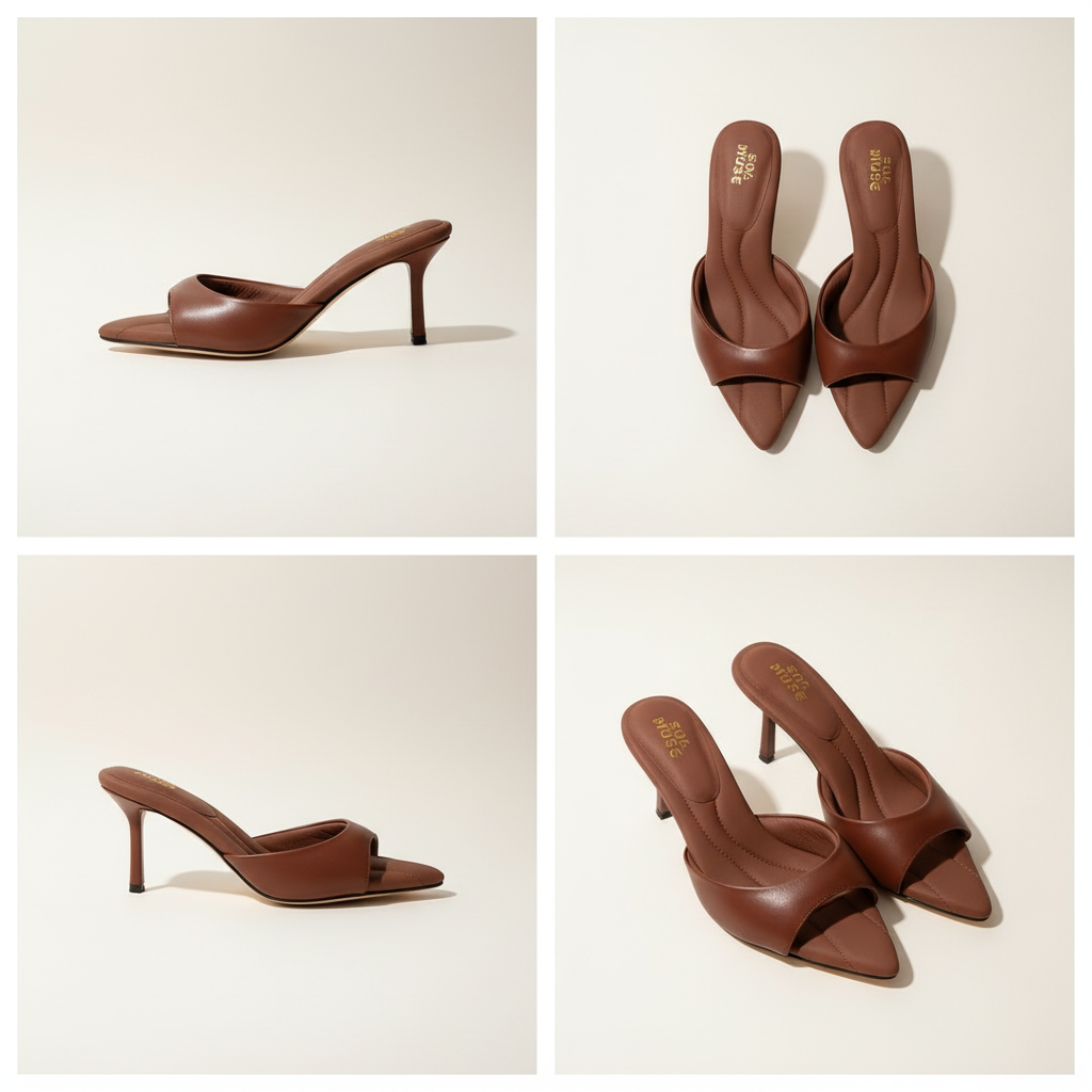 Bex Mule in Dark Chestnut